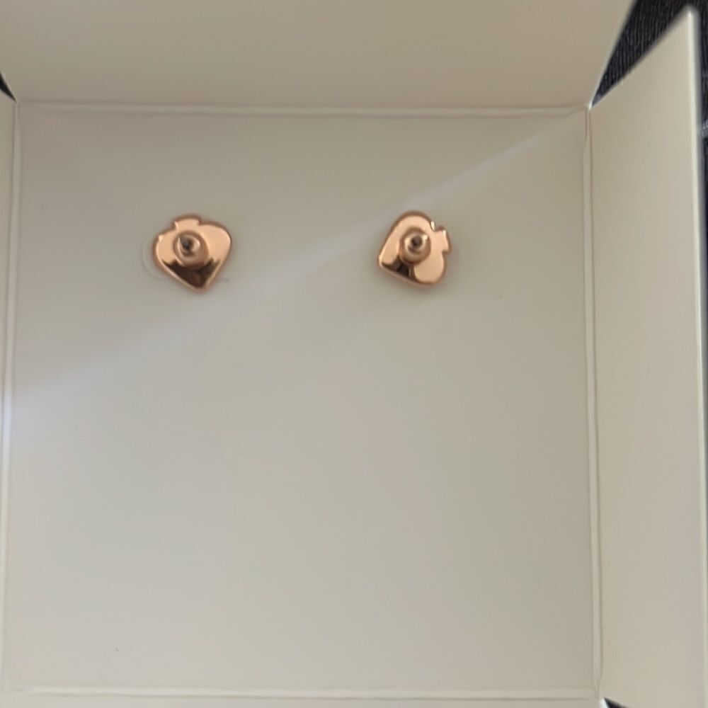 New KATE SPADE Spell It Out Heart Stud Earrings pink - Picture 4 of 8
